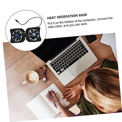Balacoo Portable Foldable Laptop Cooling Pad with Dual USB Fans Compact Design for Efficient Heat Dissipation and Slip-Resistant Protection for Notebook Use