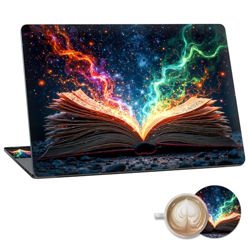 Laptop Skin Sticker Decal 15.6 Inch,12 13 13.3 14 15 15.6 in Laptop Netbook Skins for Notebook,Art Decal Removable Waterproof Scratch Resistant,Universal Vinyl Cover,Book Colorful - color: Book Colorful