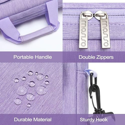 MOSISO Laptop Shoulder Bag 16 inch, 15-15.6 inch Computer Bag | Compatible with MacBook Pro 16 inch, HP, Dell, Lenovo with 2 Raised&1 Flapover&1 Horizontal Pocket&Handle&Belt, Purple - color: Purple, size: 16 inch