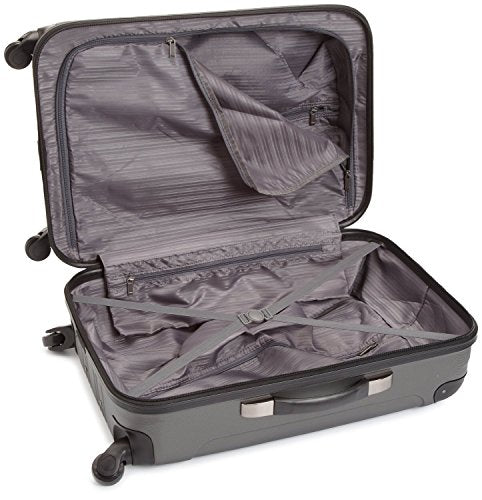 Kenneth Cole REACTION Out of Bounds Lightweight Hardshell 4-Wheel Spinner Luggage, Charcoal, 24-Inch Checked - color: Charcoal, size: 24-Inch Checked