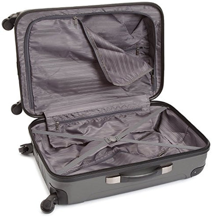 Kenneth Cole REACTION Out of Bounds Lightweight Hardshell 4-Wheel Spinner Luggage, Charcoal, 24-Inch Checked - color: Charcoal, size: 24-Inch Checked