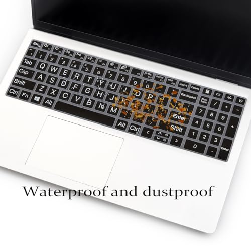 Keyboard Cover with Large Letters for 2025 Dell 16 Plus Laptop DB16250 DB16255 DC16250, Dell 15 Laptop DC15250 DC15255 15.6",2024 2023 Inspiron 15 3510 3511 3520 3525 3530 3535 5510 5515 5518 15.6 - color: Large Letters Black