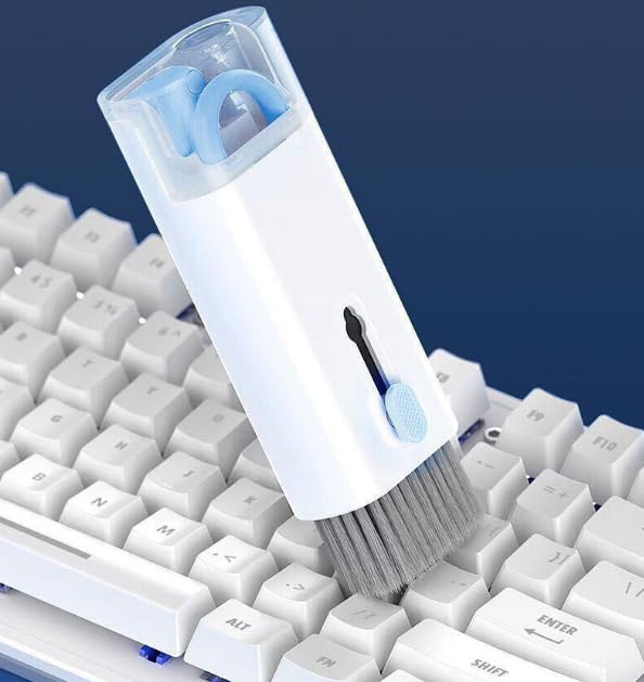 7-in-1 Multi-Function Keyboard Cleaning Brush Set Ideal for Cleaning Headphones, Phones, and Computer Screens - color: Blue
