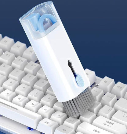 7-in-1 Multi-Function Keyboard Cleaning Brush Set Ideal for Cleaning Headphones, Phones, and Computer Screens - color: Blue