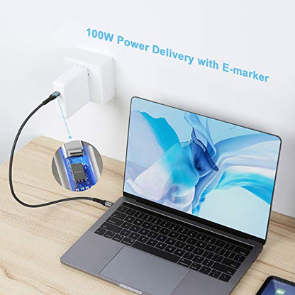 Fasgear USB C to USB C Cable, 6ft, Black | 10Gbps USB 3.1 Gen 2, 100W Fast Charge 5A Power Delivery, 4K@60Hz Video Output, Compatible Quest, Mac-book, Matebook, SSD - color: Black, size: 6ft