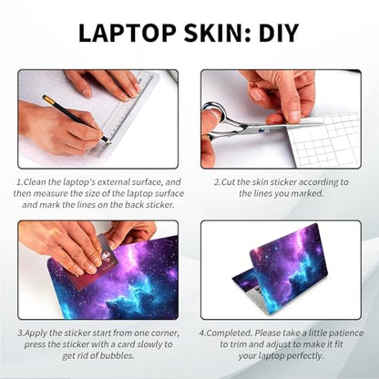 Universal Laptop Skin, DIY Cut-to-Fit Vinyl Cover Compatible with HP, Dell, Lenovo, Mac (13.3" to 15.6"), Anti-Scratch, No Residue & Bubble-Free Protective Decal Sticker, Cosmic Nebula Night Sky - color: Cosmic Nebula Night Sky