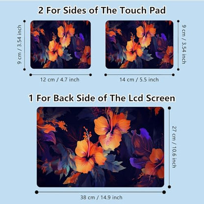 Universal Laptop Skin Sticker with 2 Wrist Pad Skins, Waterproof Scratch Resistant Vinyl Laptop Cover Decal, Cut to Fit for 11–15.6 Inch MacBook HP Dell Lenovo, Hibiscus Flower - color: Hibiscus Flower