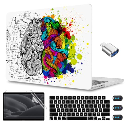 CISSOOK Compatible with MacBook Pro 14 inch Case 2026 2025 2024 2023 2022 | A3434 A3427 A3426 A3112 A3185 A3401 A2918 A2992 A2779, 5in1 Kit Hard Shell Case for MacBook Pro 14 M1 M2 M3 M4 M5, Brain - color: 14inch-Creative Brain