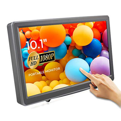 ELECROW 10.1 Inch Portable Monitor - IPS Capacitive Touchscreen Monitor with HD VGA Port，1920x1080P LCD Display Built-in Dual Speakers Touch Sceen for Raspberry Pi 5/4/3, PS Xbox, Windows 11/10/8/7