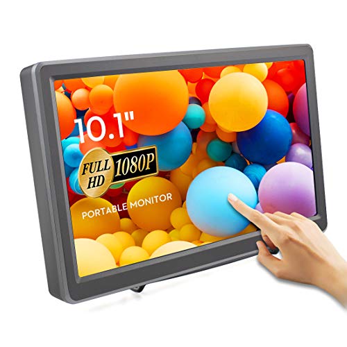 ELECROW 10.1 Inch Portable Monitor - IPS Capacitive Touchscreen Monitor with HD VGA Port，1920x1080P LCD Display Built-in Dual Speakers Touch Sceen for Raspberry Pi 5/4/3, PS Xbox, Windows 11/10/8/7