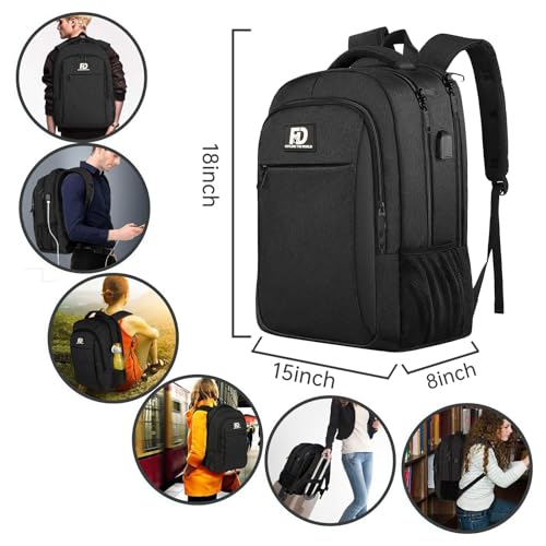 Large Travel Laptop Backpack, Business Anti Theft Slim Sturdy18Inch Laptop Backpack