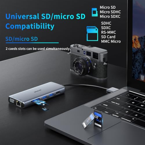 MOKiN MacBook Pro Docking Station for Dual Monitor, 12 in 2 HDMI Adapter | Dockingstation for MacBook Pro/Air, MacBook Adapter , VGA, Ethernet, 4x USB, SD/microSD, 100W PD, Mac Dongle Dual HDMI