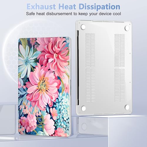 May Chen Case for MacBook Pro 13 inch M2 2023,2022,2021,2020 A2338 M1 A2251 A2289, Plastic Hard Shell Case for MacBook Pro 13" with Touch Bar Fits Touch ID, Flowers Painting - color: Flowers painting