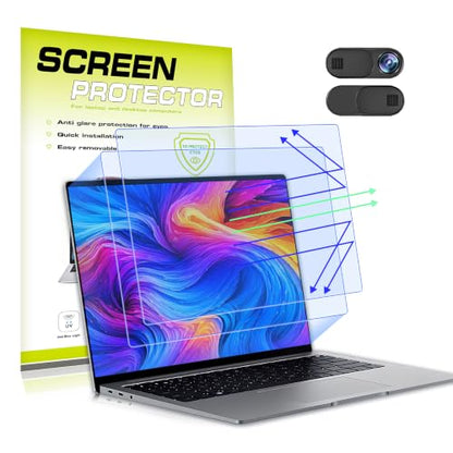 2pc 15.6-inch Laptop Screen Blue Light Film | Compatible with HP/Dell/Sony/Asus/Samsung/Lenovo/Acer/MSI/LG, Camera Cover Included - color: With Camera Cover, size: 15.6-inch（16:9）