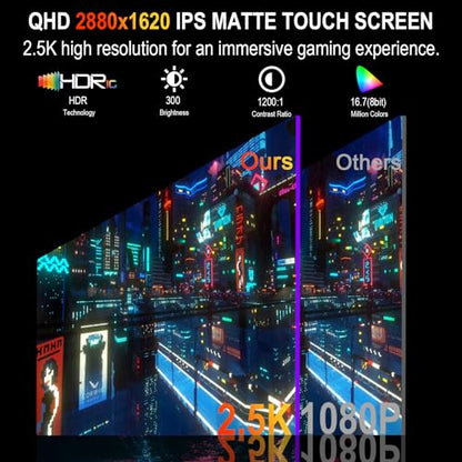 IBW 15.6" 2.8K 100Hz Portable Monitor Touchscreen, QHD 2880x1620 IPS Gaming Display, 300 Nits 100% sRGB HDR FreeSync, USB-C HDMI External Second Screen for Laptop PC Phone Switch PS5