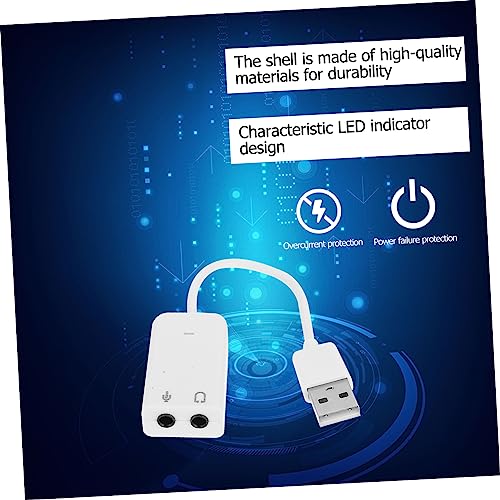 Mikikit 2pcs USB External Sound Card Adapter Practical Audio Converter for Laptop Desktop No Driver Needed Supports Headphones Microphones High Noise Reduction Compact Design