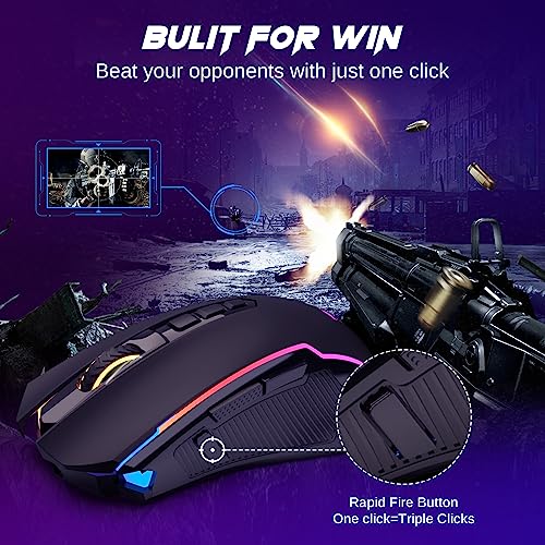 Redragon Wireless Gaming Mouse, Tri-Mode 2.4G/USB-C/Bluetooth Mouse Gaming, 12000 DPI, RGB Backlit, Fully Programmable, Rechargeable Wireless Computer Mouse for Laptop PC Mac, Black - color: Black, style: Bluetooth/ 2.4G/ Wired