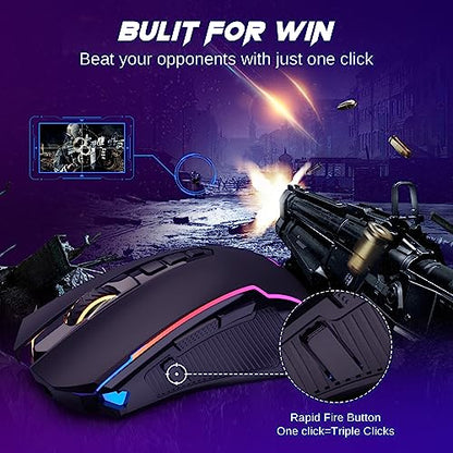 Redragon Wireless Gaming Mouse, Tri-Mode 2.4G/USB-C/Bluetooth Mouse Gaming, 12000 DPI, RGB Backlit, Fully Programmable, Rechargeable Wireless Computer Mouse for Laptop PC Mac, Black - color: Black, style: Bluetooth/ 2.4G/ Wired