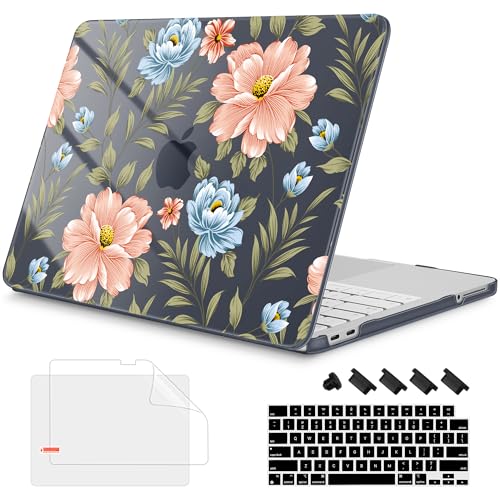 Mektron Case for 2026 MacBook Neo 13-inch A18 Pro chip A3404 Laptop Cover with 13-inch (Diagonal) Liquid Retina Display+ Keyboard Cover+ Screen Protector, Flower C400 - color: Flower C400