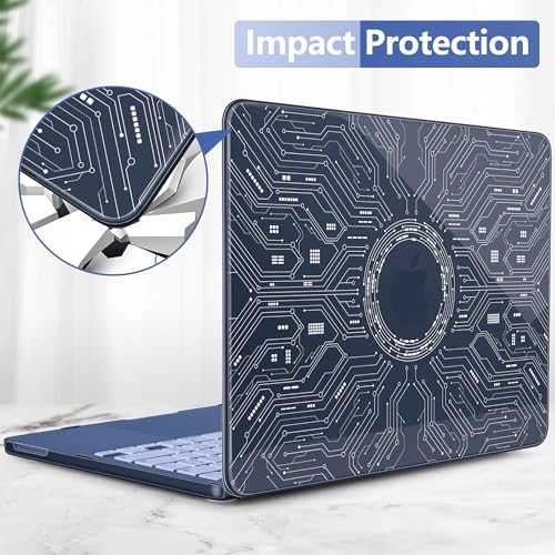 Batianda Case for MacBook Neo 13 Inch 2026 Model A3404, Noir Circuit | 4-in-1 Laptop Accessories Bundle with Circuit Board Art, Ultra Slim Hard Shell for Tech Lovers and Students - color: Tech-Noir Circuit