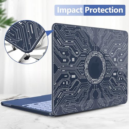 Batianda Case for MacBook Neo 13 Inch 2026 Model A3404, Noir Circuit | 4-in-1 Laptop Accessories Bundle with Circuit Board Art, Ultra Slim Hard Shell for Tech Lovers and Students - color: Tech-Noir Circuit