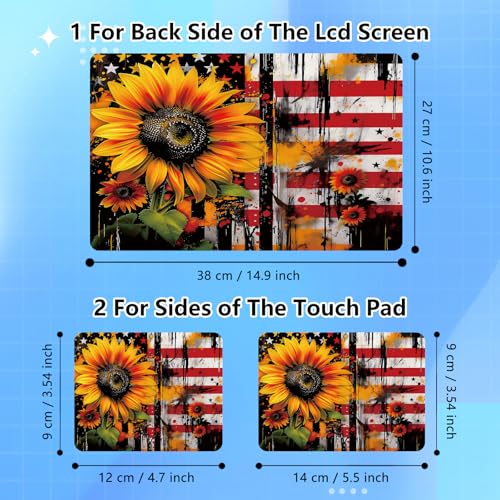 Universal Laptop Skin Sticker Decal for 11.6”12" 13" 13.3" 14" 15" 15.4" 15.6" Reusable Waterproof Scratch-Scratch Resistant Protective Vinyl Laptop Notebook Skin Stickers - Yellow Sunflower Flag - color: Yellow Sunflower Flag