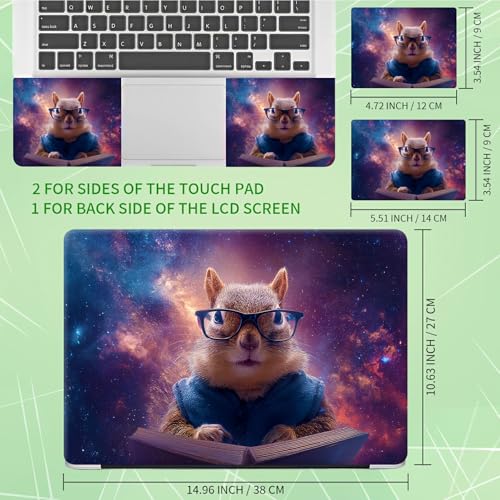 Laptop Skin Sticker Decal, Universal Protective Cover Fit 12 13 14 15.6 Inch Notebook, Reusable Water-Resistant Vinyl Decal w/ 2 Wrist Pads for Business Travel Office, Galaxy Mouse - color: Galaxy Mouse