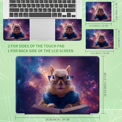 Laptop Skin Sticker Decal, Universal Protective Cover Fit 12 13 14 15.6 Inch Notebook, Reusable Water-Resistant Vinyl Decal w/ 2 Wrist Pads for Business Travel Office, Galaxy Mouse - color: Galaxy Mouse
