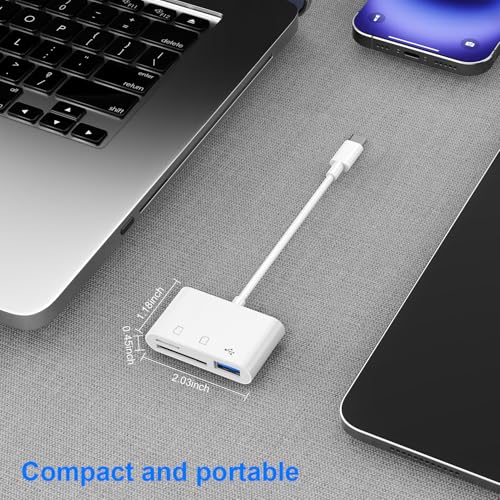 1PCS USB C to SD Card Reader | SD/TF/USB 3-in-1 memory card reader, Compatible with iPhone15 16 17, for Photo/Video Transfer