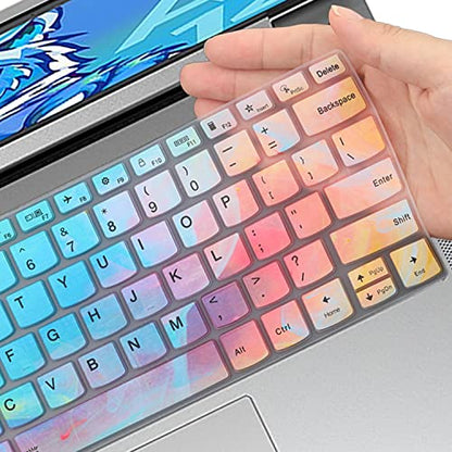 Keyboard Cover for 14" Lenovo Ideapad 5/Ideapad 5i/Ideapad 5 5i Pro, Slim 7 Pro X 14 14.5"/Slim 7 Pro 14",2023 2022 Yoga 7i 9i/Ideapad 3 14 inch Laptop, Ideapad 5i 14, Lenovo Flex 5 14 2-in-1-CR - color: Colorful