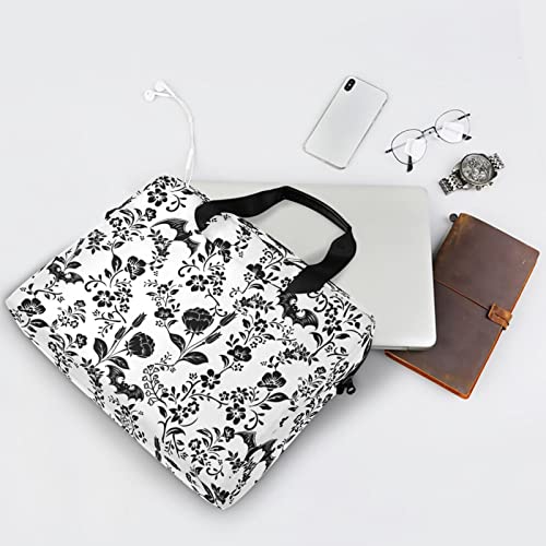 Laptop Bag 15.6 inch, Waterproof Laptop Case with Strap, Protective Laptop Carrying Case for Women&Men, Goth Bat Foral - color: Goth Bat Foral