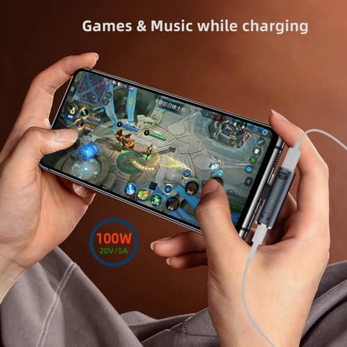 CY Audio Adapter USB-C Type-C to 3.5mm Audio DAC AUX Music 16bit 48kHz & 100W PD Power Adapter for Laptop Tablet Phone - style: USB-C to DAC 3.5mm 48kHz & PD
