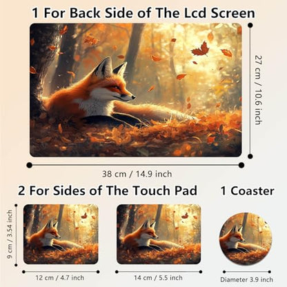 Laptop Skin Sticker Decal 15.6 Inch,12 13 13.3 14 15 15.6 in Laptop Netbook Skins for Notebook,Art Decal Removable Waterproof Scratch Resistant,Universal Vinyl Cover,Cute Fox Forest - color: Cute Fox Forest