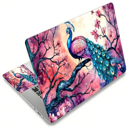 Laptop Skin Sticker Decal, Universal Reusable Vinyl Laptop Cover for 12" 13" 13.3" 14" 15" 15.4" 15.6" Notebook PC, Waterproof Scratch-Resistant with 2 Wrist Pads, Easy to Apply & Remove,Art Peacock - color: Art Peacock