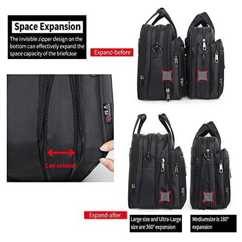 Large Briefcases For Men Canvas Tote Bag Laptop Case Computer Bag Work Bags Business Mens Bag Office Carrying Cases - size: X-Large Size (19” Laptop Briefcase)
