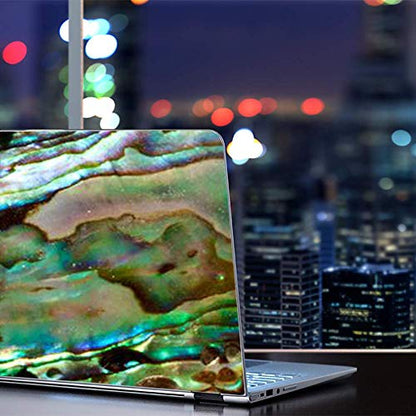 Custom Fit Made to Order Laptop Notebook Skin Vinyl Sticker Cover Decal Fits 13.3" 14" 15.6" 16" HP Lenovo Apple Mac Dell Compaq Acer|Abalone Sea Shell Gold Blues Beautiful - color: Style 6