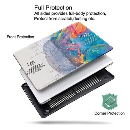 Compatible with MacBook Air 13 inch Case 2022 2021 2020 2019 2018 Release M1 A2337 A2179 A1932 Retina Display Touch ID, Plastic Hard Shell Case & Keyboard Cover, Left Right Brain - color: 01 Brain