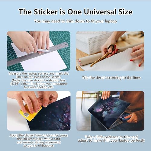 Universal Laptop Skin Sticker with 2 Wrist Pad Skins, Waterproof Scratch Resistant Vinyl Laptop Cover Decal, Cut to Fit for 11–15.6 Inch MacBook HP Dell Lenovo, Art Glitter Tree - color: Art Glitter Tree
