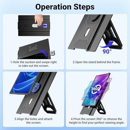 Ygretyrjh 16" Laptop Screen Extender, 1080P FHD Dual Portable Monitor for Laptop with Speaker, Plug & Play Travel Monitor for 13-17" Laptops, Second Screen Compatible with Wins/Mac/Chrome/Android - size: 16" Single Screen