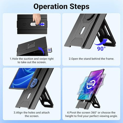 Ygretyrjh 16" Laptop Screen Extender, 1080P FHD Dual Portable Monitor for Laptop with Speaker, Plug & Play Travel Monitor for 13-17" Laptops, Second Screen Compatible with Wins/Mac/Chrome/Android - size: 16" Single Screen