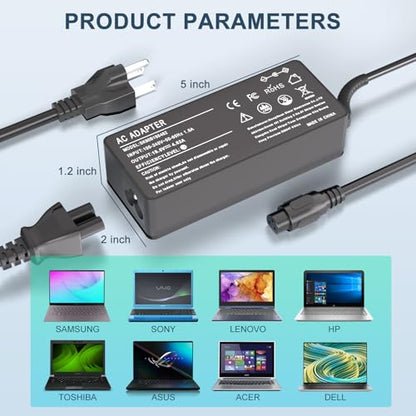 90W Universal AC Adapter Laptop Charger Compatible with HP Lenovo Dell Acer Asus IBM Toshiba Samsung Sony Fujitsu Gateway Notebook Ultrabook Chromebook Power Supply Cord with 16 Tips