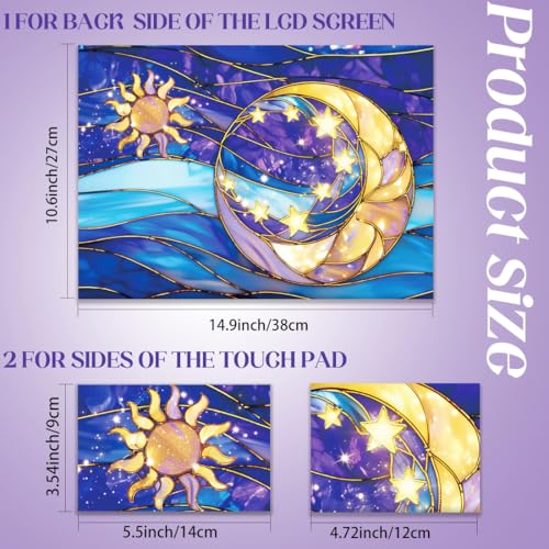 SUPERDANT Laptop Skin Sticker Moon Sun Laptop Decals Personalized Universal Notebook Computer Wrap Vinyl Skin Stickers Cover Art Decal Removable 12-15.6 Inch Waterproof Scratch-Resistant Yellow Blue