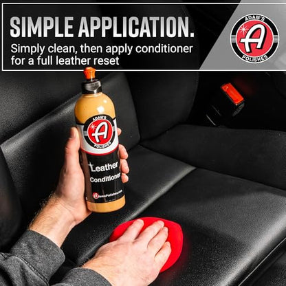 Adam's Polishes Leather Care Kit - Leather Cleaner & Conditioner Car Cleaning Supplies | UV Protection for Interior Accessories Steering Wheel Seat Dash Vinyl Shoe Polish Jacket