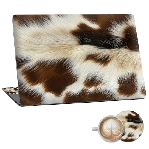 Laptop Skin Sticker Decal 15.6 Inch,12 13 13.3 14 15 15.6 in Laptop Netbook Skins for Notebook,Art Decal Removable Waterproof Scratch Resistant,Universal Vinyl Cover,Brown White Fur Print - color: Brown White Fur Print