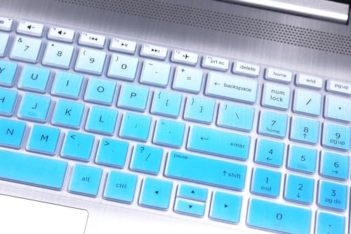 Keyboard Skin Compatible for 15.6" 17.3" HP 15-dw 15-dy 15-ef 15-da/db 15-bs/bw 17-by/ca 15-dy2702dx 15-dy4013dx 15-dw0083wm 15-ef2013dx 15t-da100 15-db0011dx 17-by4623dx by4025nr by4061nr (Ombre Blue - color: Ombre Blue