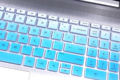 Keyboard Skin Compatible for 15.6" 17.3" HP 15-dw 15-dy 15-ef 15-da/db 15-bs/bw 17-by/ca 15-dy2702dx 15-dy4013dx 15-dw0083wm 15-ef2013dx 15t-da100 15-db0011dx 17-by4623dx by4025nr by4061nr (Ombre Blue - color: Ombre Blue