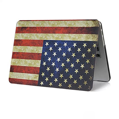 UESWILL Rubberized Unique Pattern Solid Hard Shell Case Compatible with MacBook Pro (Retina, 13-inch, Late 2012 to Early 2015) Model A1425 / A1502, NO CD-ROM, US Flag - color: Pattern: American Flag, size: MacBook Pro 13" Retina A1502/A1425