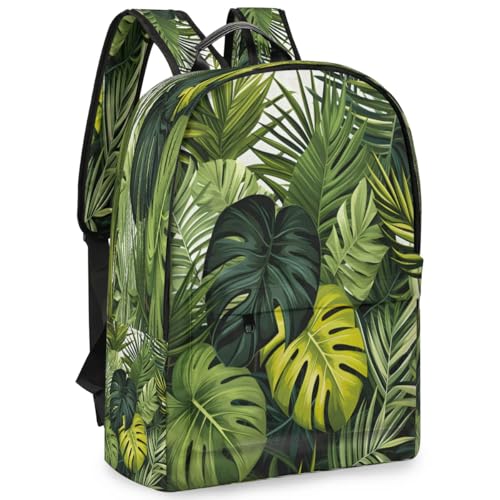 17.5 inch Laptop Backpack Tropical Palm Trees College Waterproof Travel Bag Jungle Plants Casual Book Bag with Multiple Pockets Laptop Backpacks for Travel Hiking