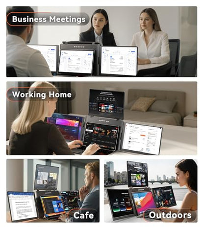 15.3" Laptop Screen Extender, Just 1 Cable for 3 Screens Quad Monitor, FHD 1200P IPS Screen Extender for 12"-17.3” Laptops, Travel Portable Monitor Compatible with Windows, Mac - size: 15.3", style: Quad monitor