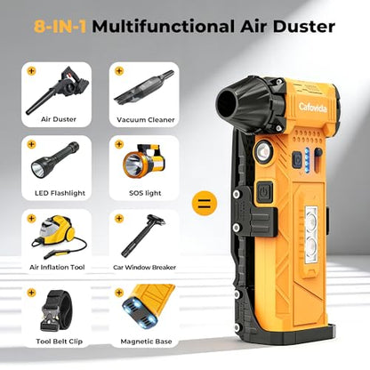 Electric Air Duster | 180000RPM Brushless Motor | 8000mAh Battery • Stepless Speed Control • 2-in-1 Air Blower • LED Light Car PC Home